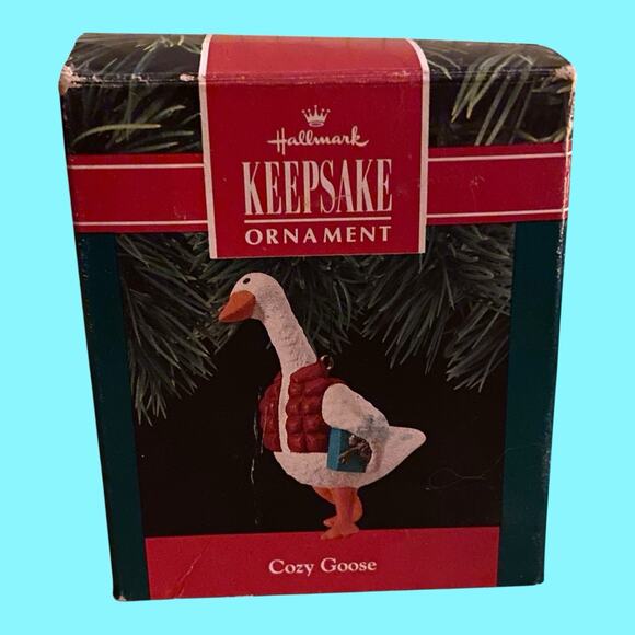 Vtg 1990 Crazy Goose Hand Crafted Hallmark Christmas Ornament Original Box - Picture 1 of 6